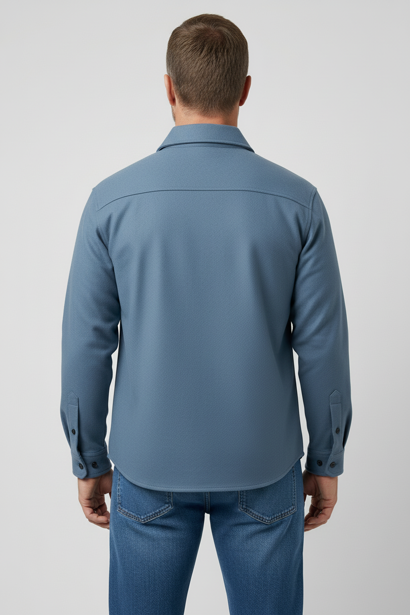 Surchemise homme boutonnée à col chemise, poches poitrine à rabat et coupe droite 7