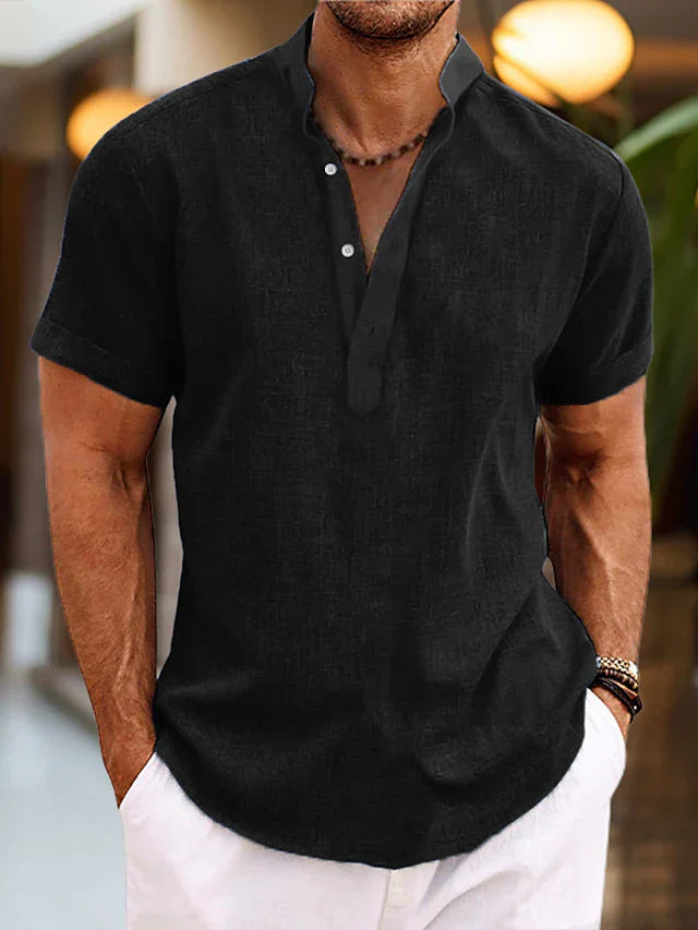 Lucas – Chemise à col ouvert et manches courtes pour homme