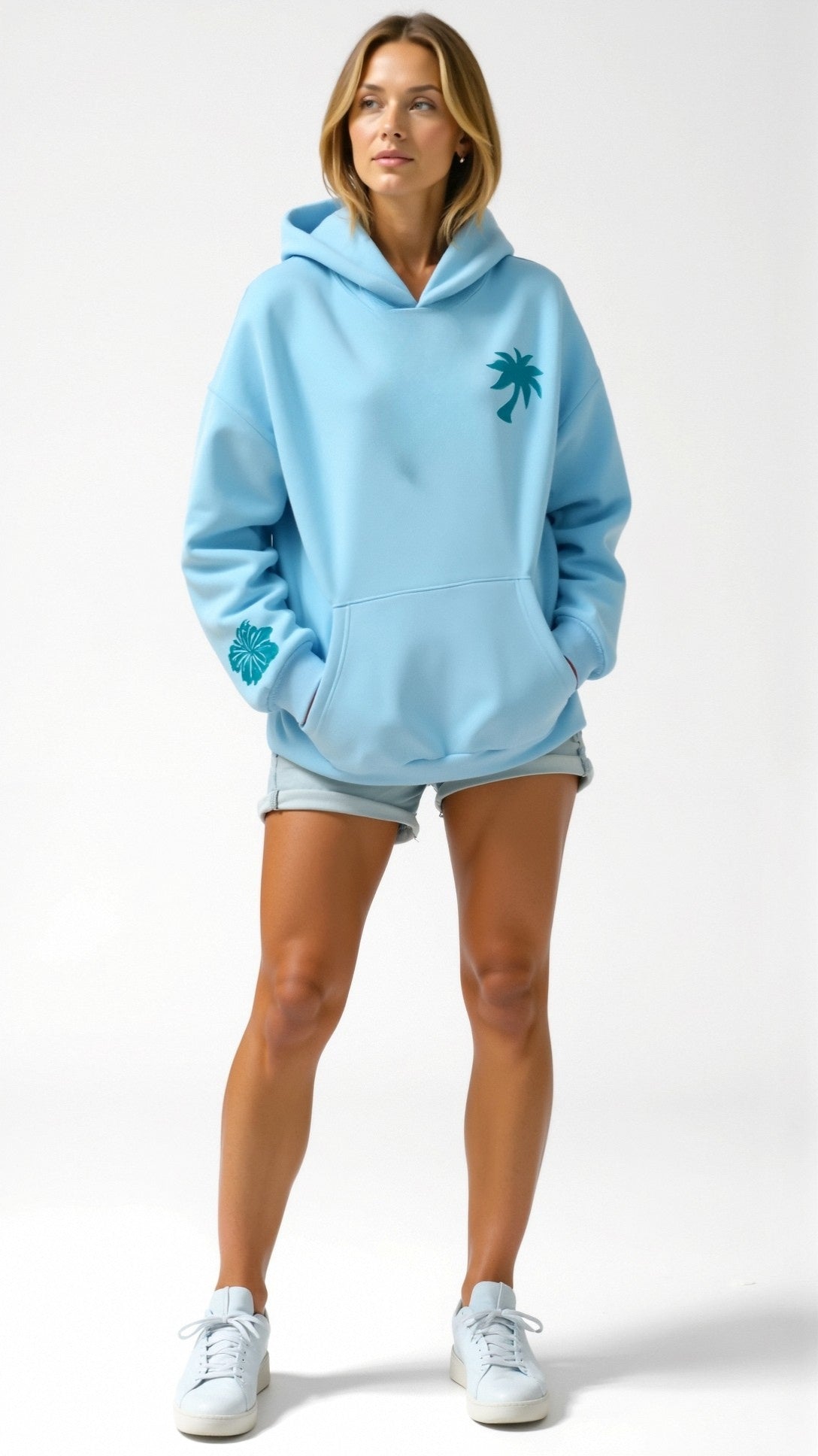 Sweat à capuche femme brodé à coupe décontractée 2