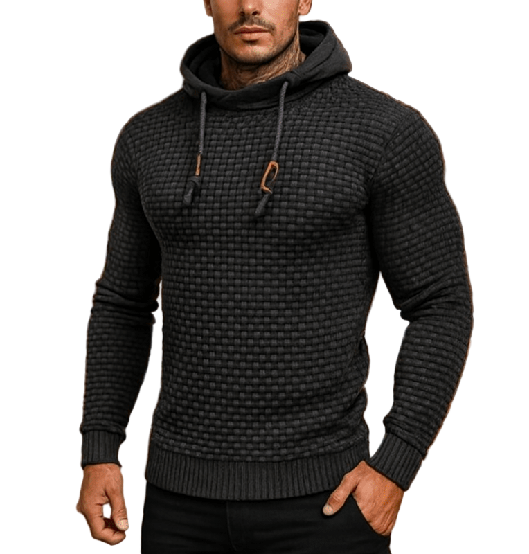 Sweat à capuche homme en maille gaufrée à coupe ajustée 12