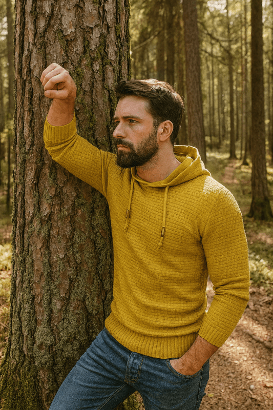 Sweat à capuche homme en maille gaufrée à coupe ajustée 13