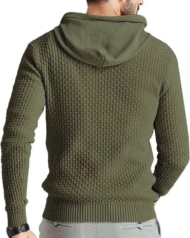 Sweat à capuche homme en maille gaufrée à coupe ajustée 14