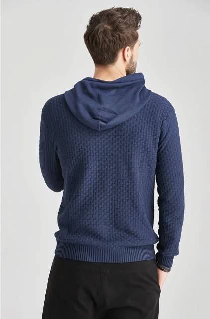 Sweat à capuche homme en maille gaufrée à coupe ajustée 15