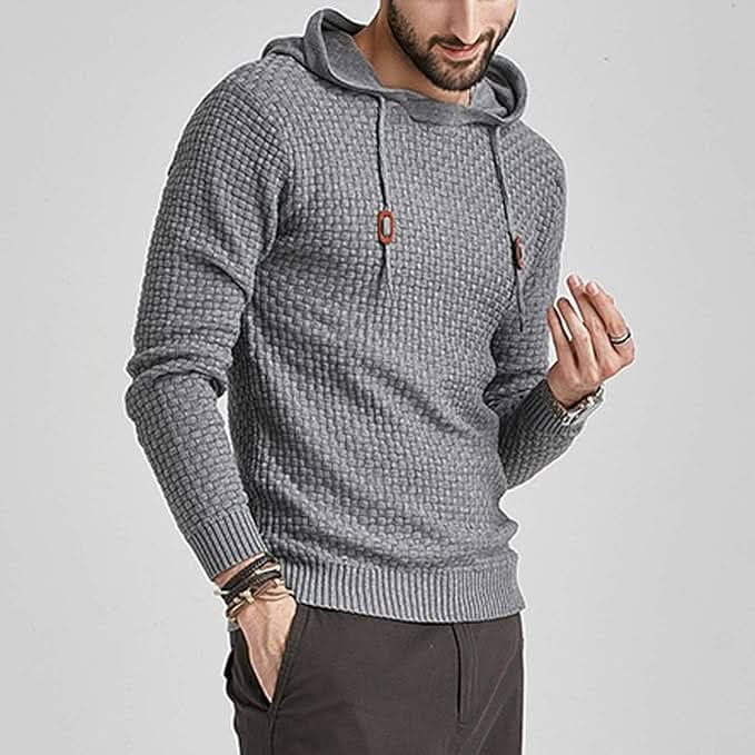 Sweat à capuche homme en maille gaufrée à coupe ajustée 18