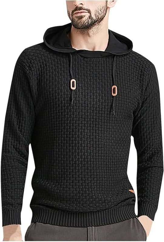 Sweat à capuche homme en maille gaufrée à coupe ajustée 23