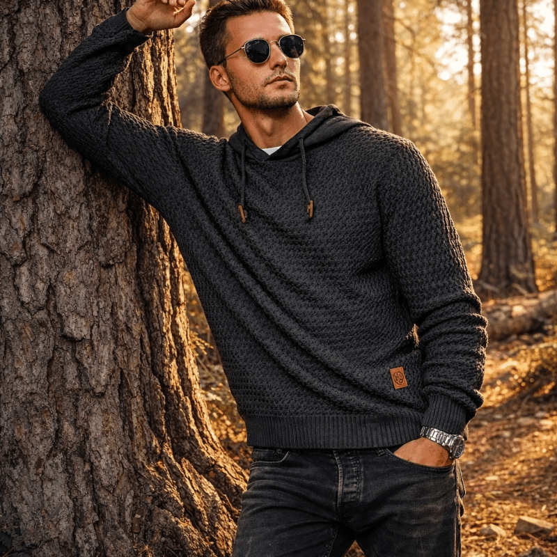 Sweat à capuche homme en maille gaufrée à coupe ajustée 9
