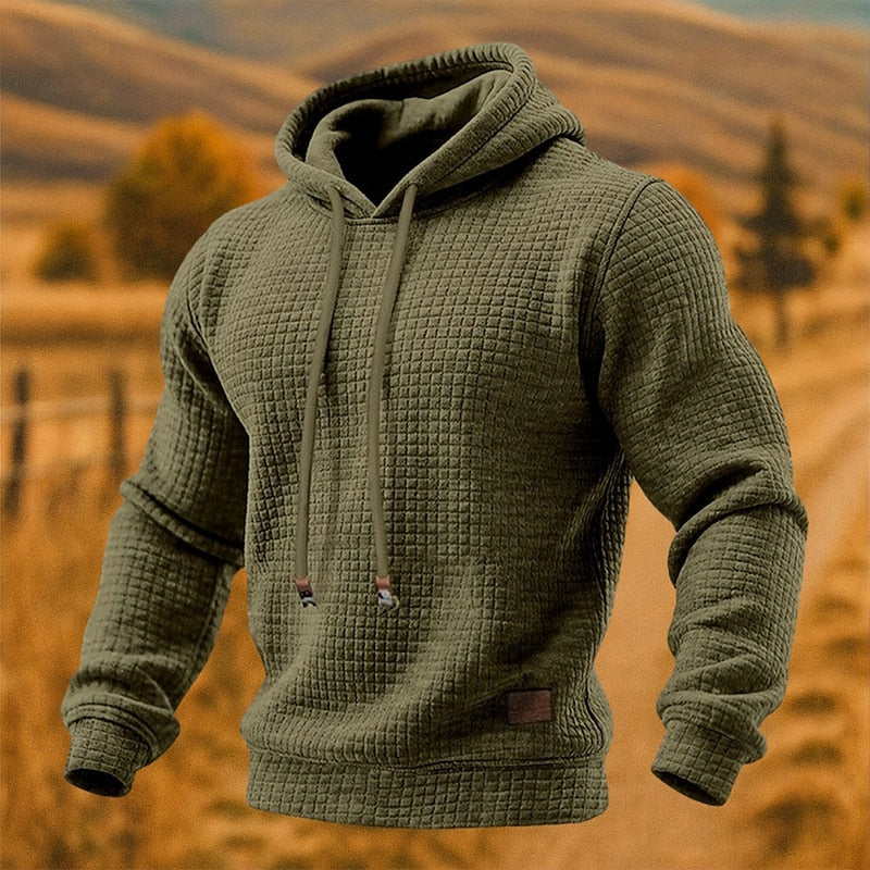 Sweat à capuche homme en maille gaufrée coupe ample 1
