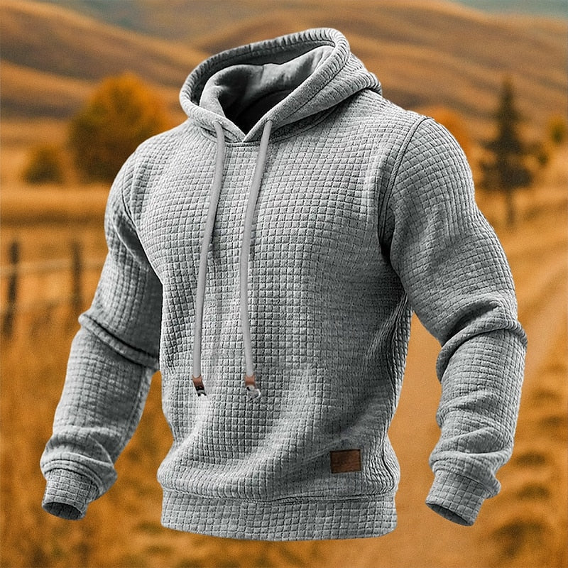 Sweat à capuche homme en maille gaufrée coupe ample 2