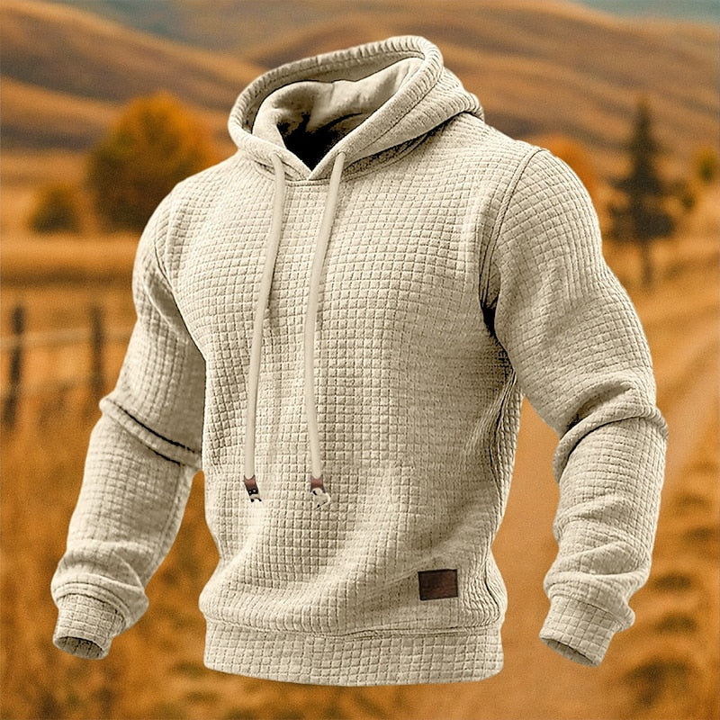 Sweat à capuche homme en maille gaufrée coupe ample 3