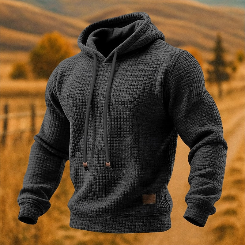Sweat à capuche homme en maille gaufrée coupe ample 4