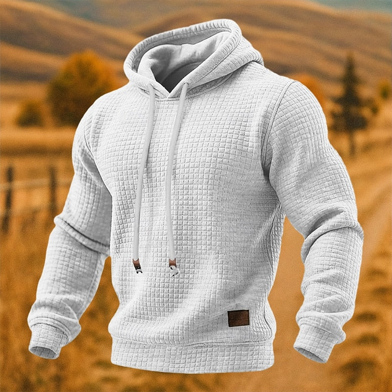 Sweat à capuche homme en maille gaufrée coupe ample 5