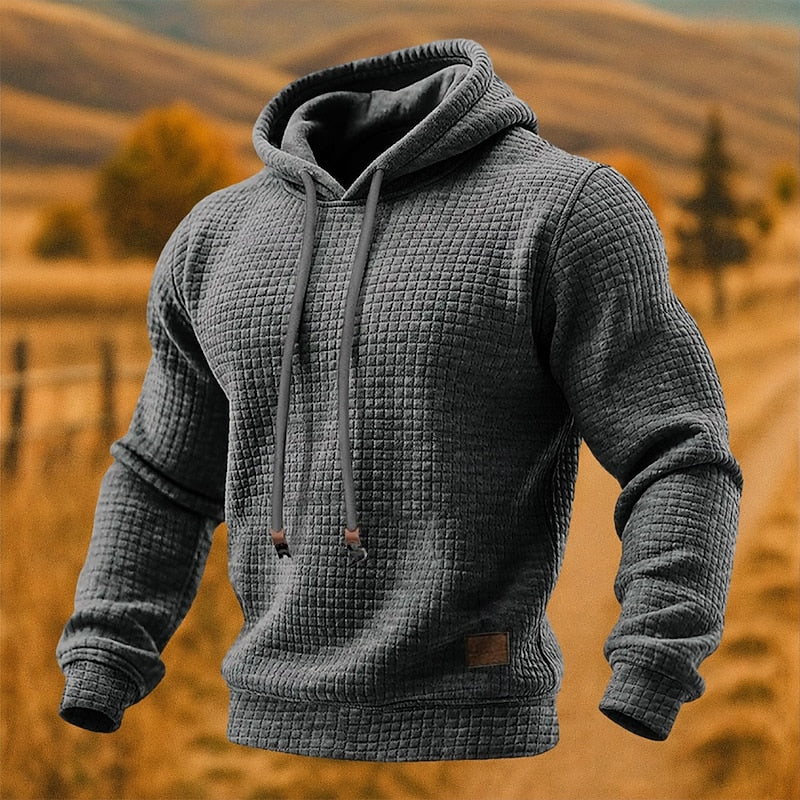 Sweat à capuche homme en maille gaufrée coupe ample 6