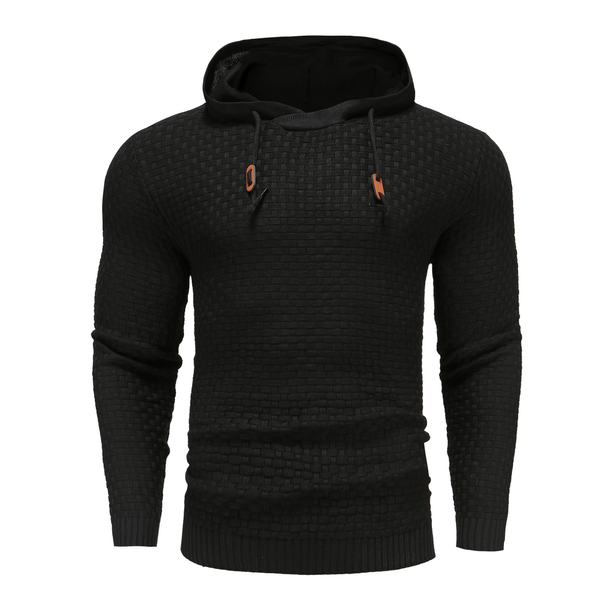 Sweat à capuche homme en maille texturée à cordon de serrage coupe droite 1