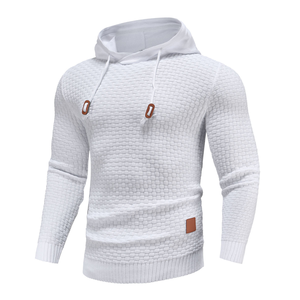 Sweat à capuche homme en maille texturée à cordon de serrage coupe droite 11