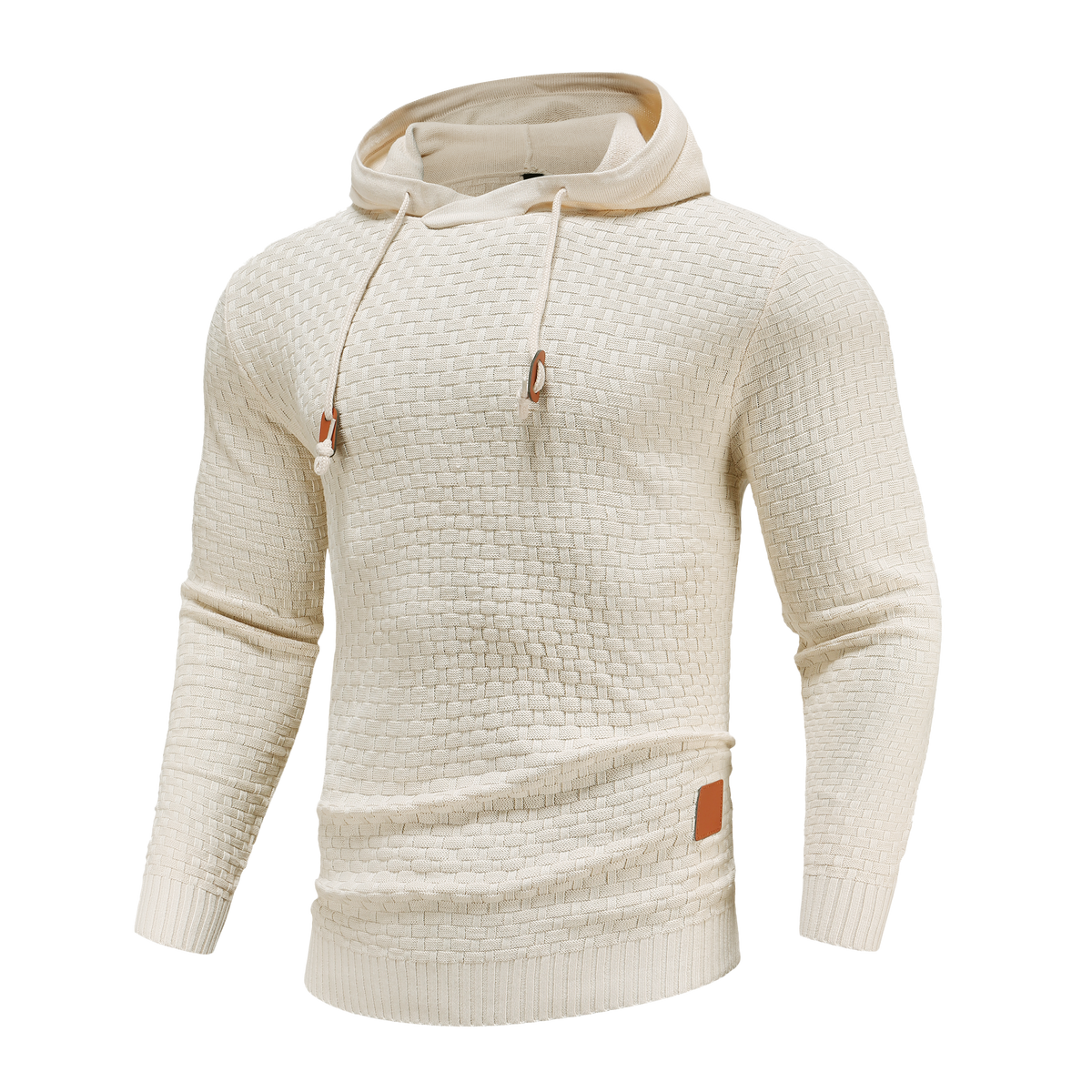 Sweat à capuche homme en maille texturée à cordon de serrage coupe droite 12