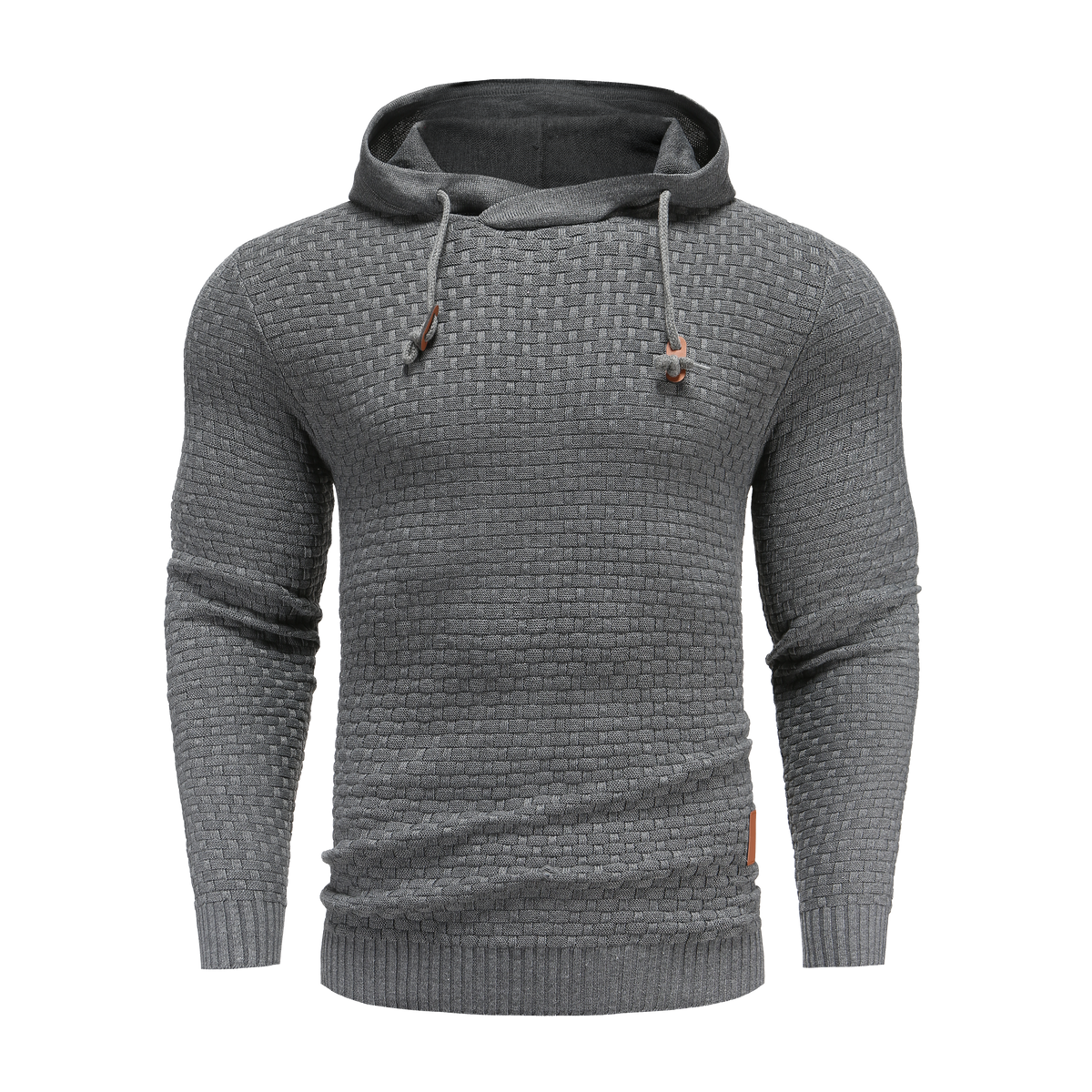 Sweat à capuche homme en maille texturée à cordon de serrage coupe droite 4