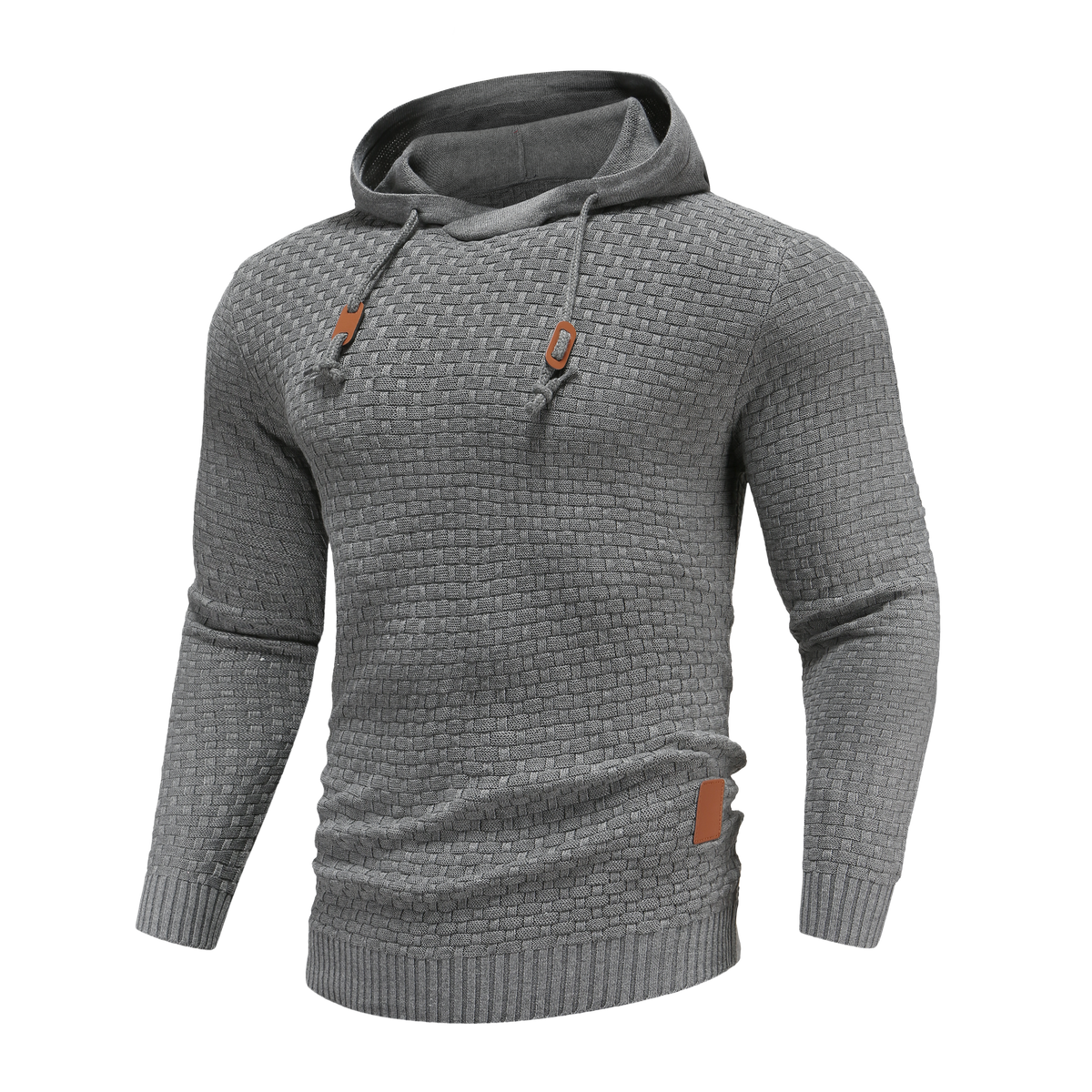 Sweat à capuche homme en maille texturée à cordon de serrage coupe droite 9