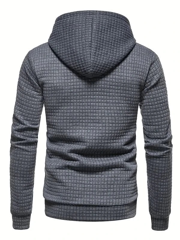Sweat à capuche homme en maille gaufrée avec poignets à passe-pouce et coupe slim