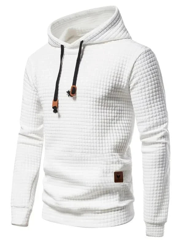 Sweat à capuche homme en maille gaufrée avec poignets à passe-pouce et coupe slim