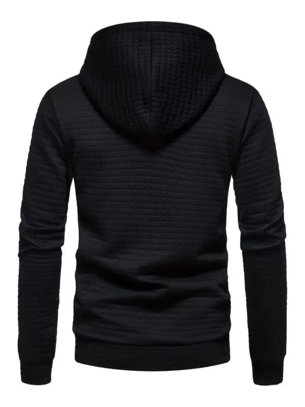 Sweat à capuche homme en maille gaufrée avec poignets à passe-pouce et coupe slim