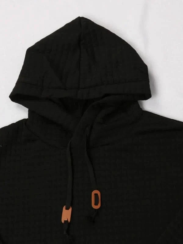 Sweat à capuche homme en maille gaufrée avec poignets à passe-pouce et coupe slim
