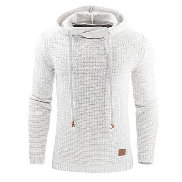 Sweat à capuche homme en maille gaufrée avec poignets à passe-pouce et coupe slim
