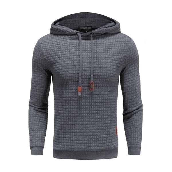 Sweat à capuche homme en maille gaufrée avec poignets à passe-pouce et coupe slim