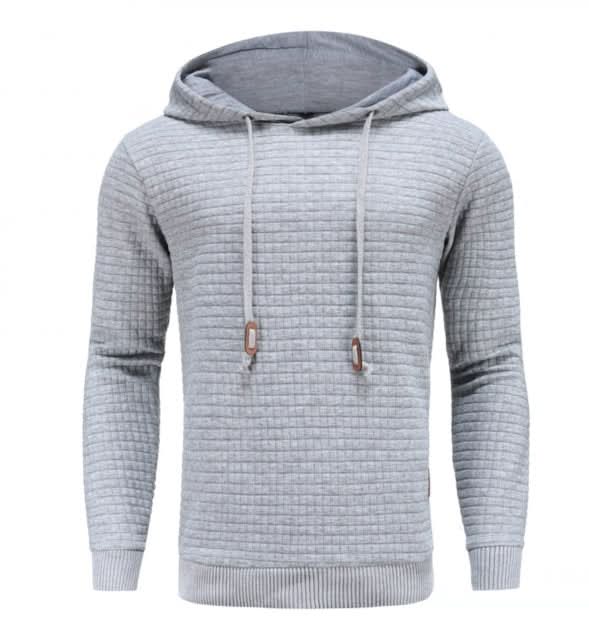 Sweat à capuche homme en maille gaufrée avec poignets à passe-pouce et coupe slim