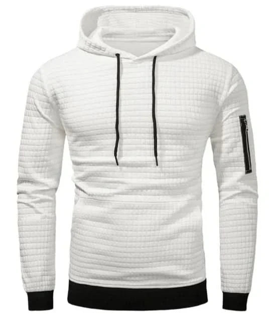 Sweat à capuche homme en polyester extensible coupe slim et poignets côtelés