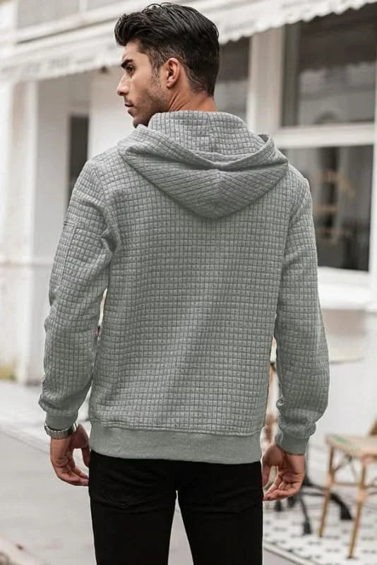 Sweat à capuche homme en polyester extensible coupe slim et poignets côtelés