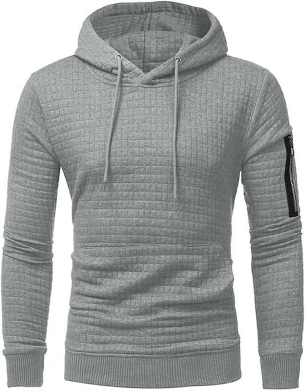 Sweat à capuche homme en polyester extensible coupe slim et poignets côtelés
