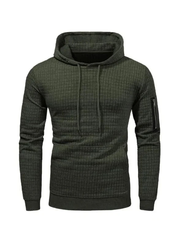 Sweat à capuche homme en polyester extensible coupe slim et poignets côtelés