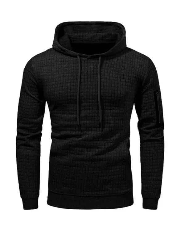 Sweat à capuche homme en polyester extensible coupe slim et poignets côtelés