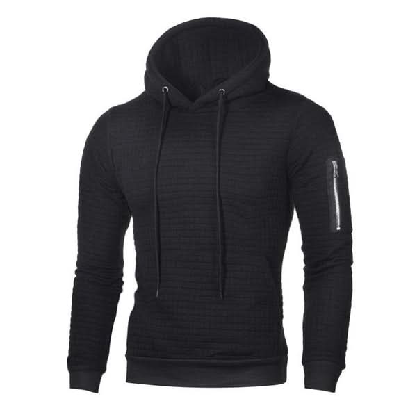 Sweat à capuche homme en polyester extensible coupe slim et poignets côtelés
