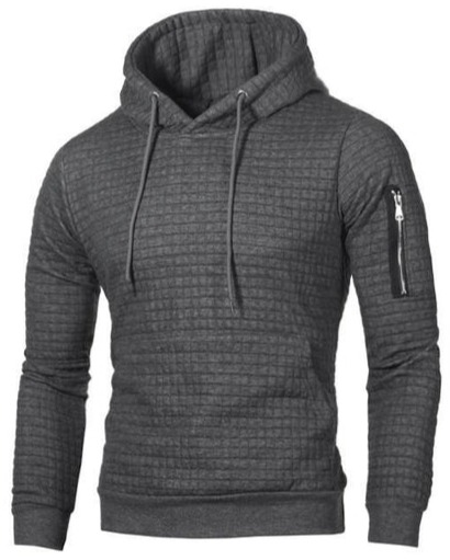 Sweat à capuche homme en polyester extensible coupe slim et poignets côtelés