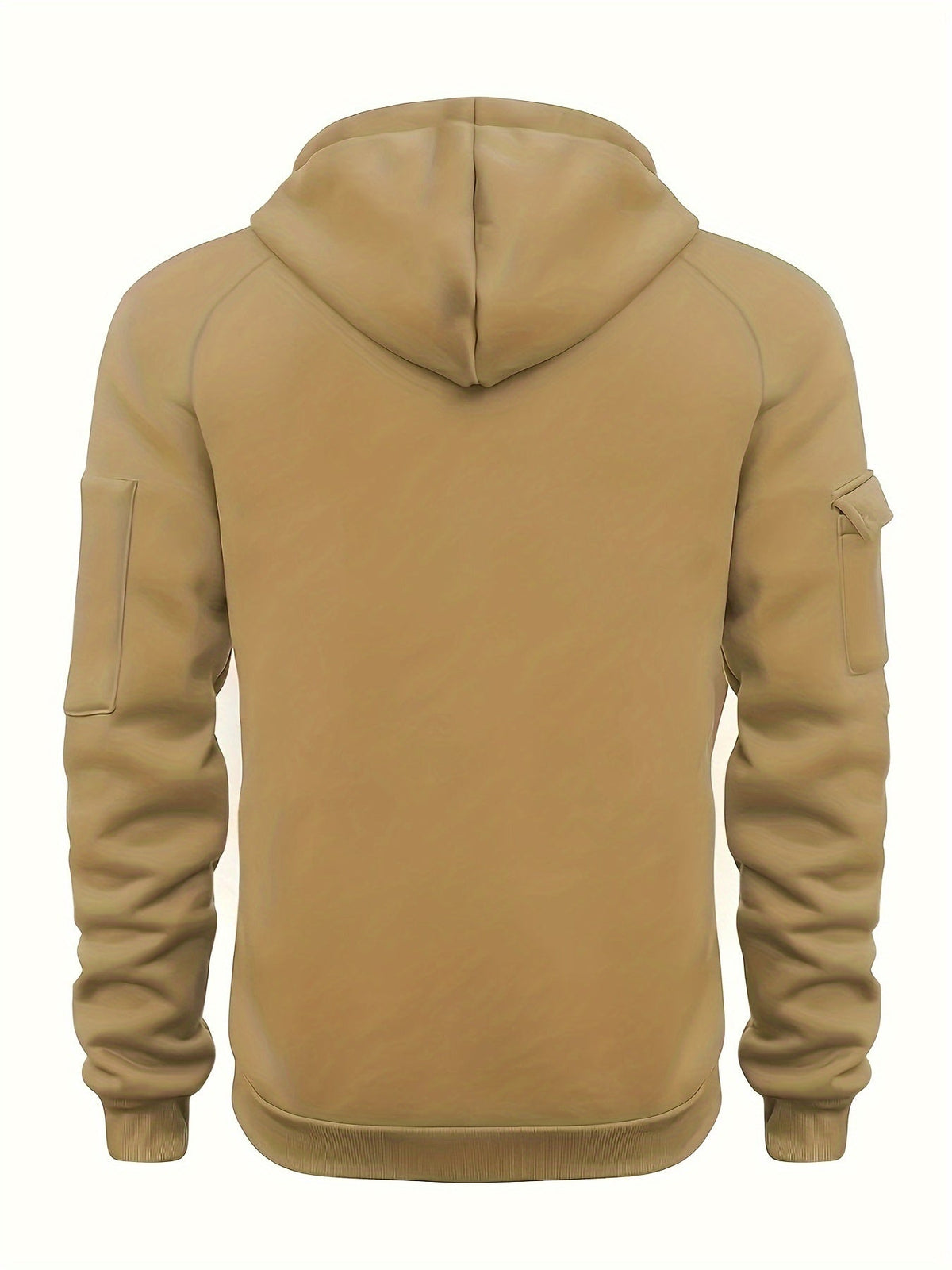 Sweat à capuche homme utilitaire demi-zip à poches multiples et manches raglan 16
