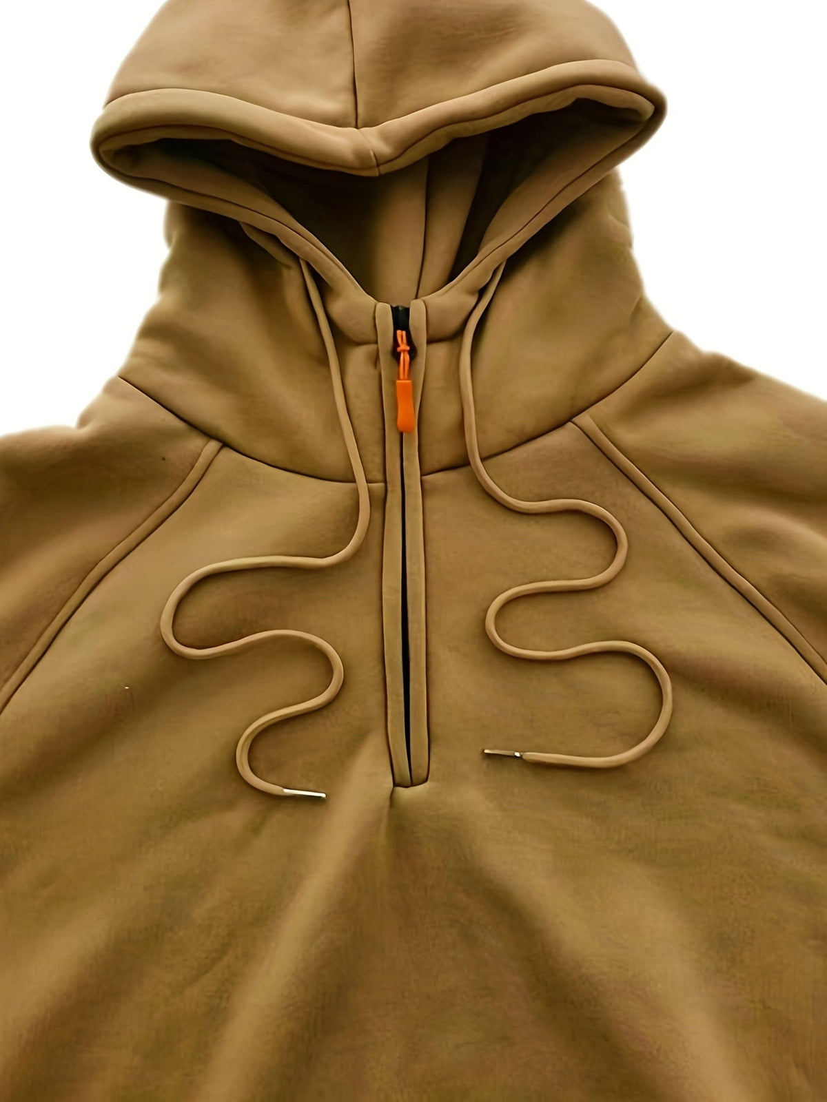 Sweat à capuche homme utilitaire demi-zip à poches multiples et manches raglan 17