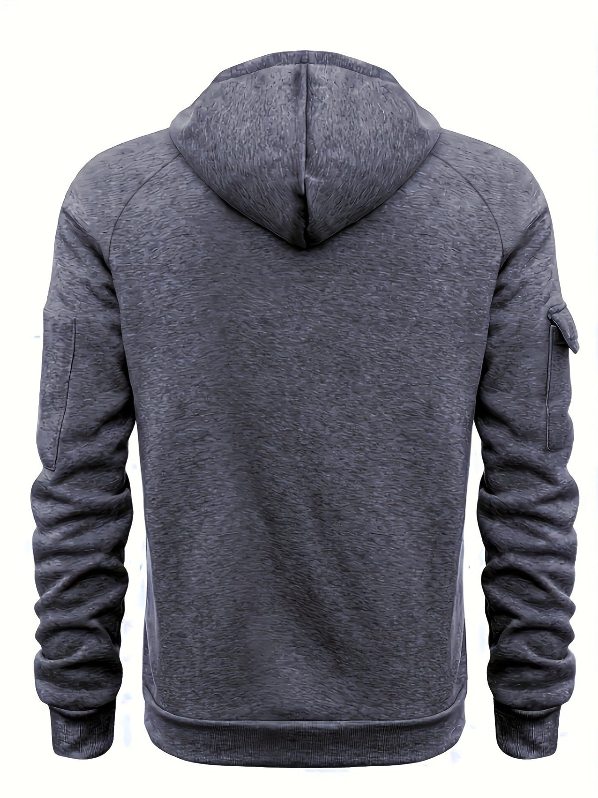 Sweat à capuche homme utilitaire demi-zip à poches multiples et manches raglan 18