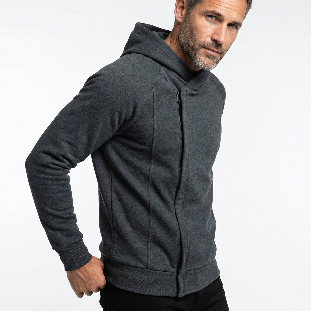 Sweat à capuche zippé homme à poches 4