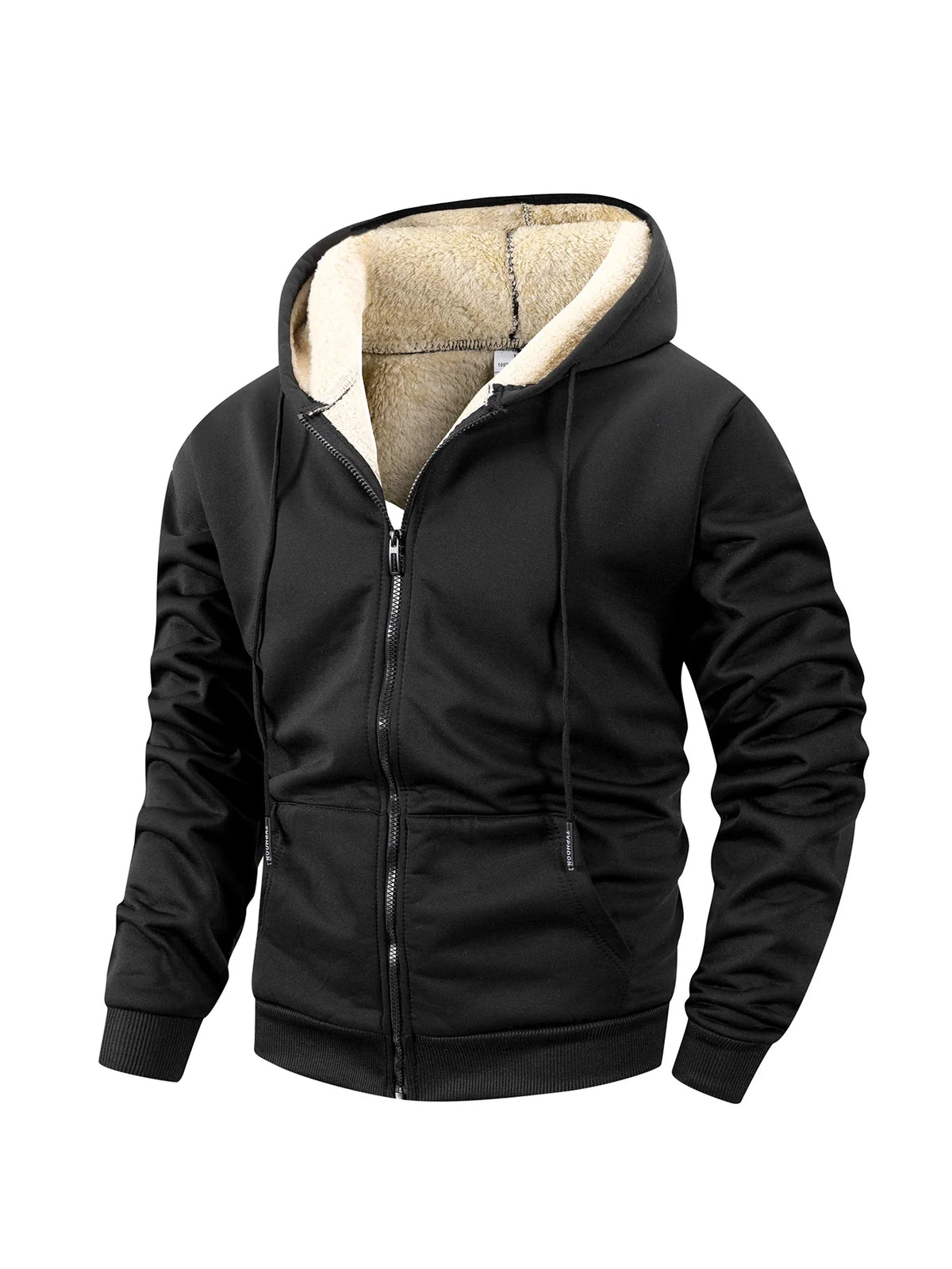 Sweat à capuche zippé homme doublé polaire chiné à poches latérales 5
