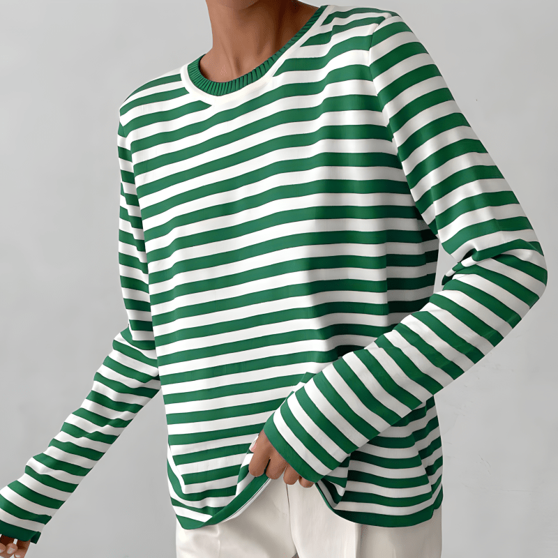 Sweat femme à rayures et coupe décontractée 3