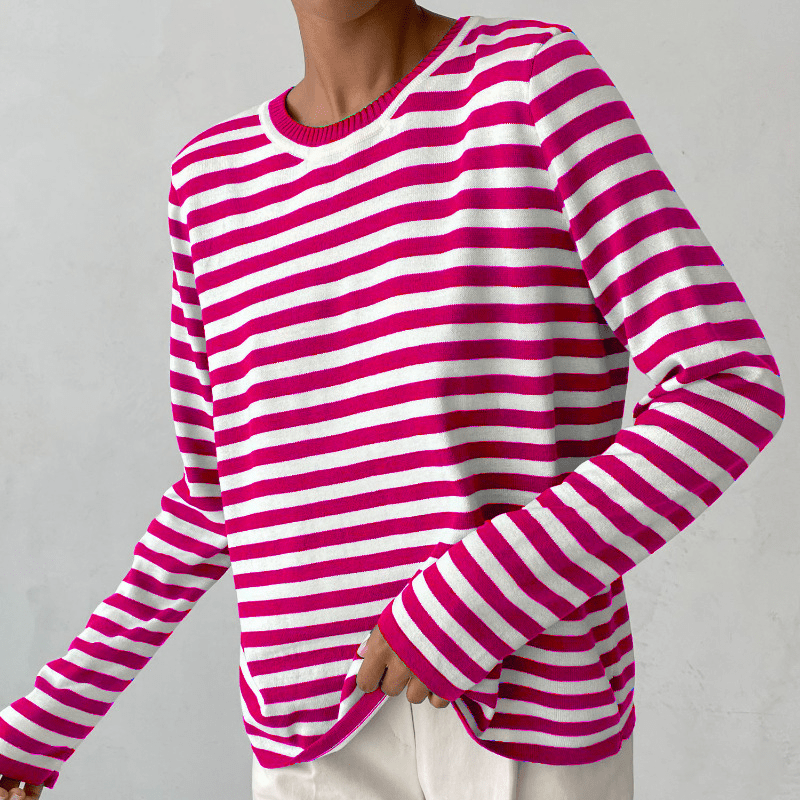 Sweat femme à rayures et coupe décontractée 6