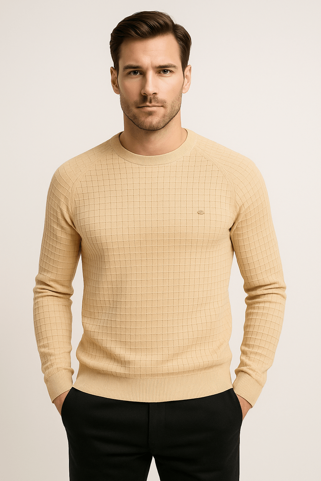 Sweat homme sans capuche en tissu structuré et coupe ample