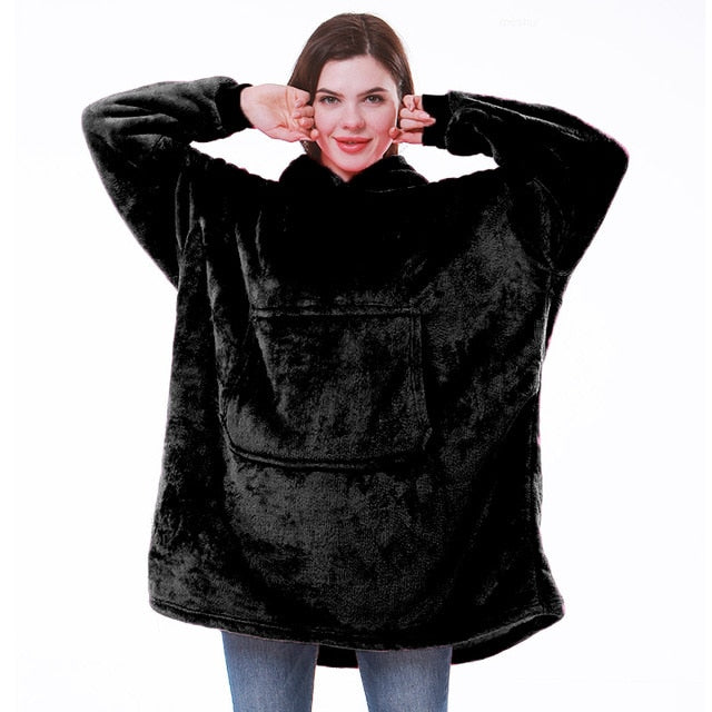 Sweat plaid à capuche oversize femme doublé en sherpa 2