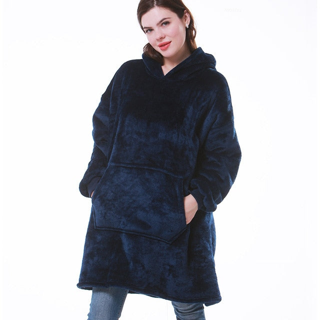 Sweat plaid à capuche oversize femme doublé en sherpa 3