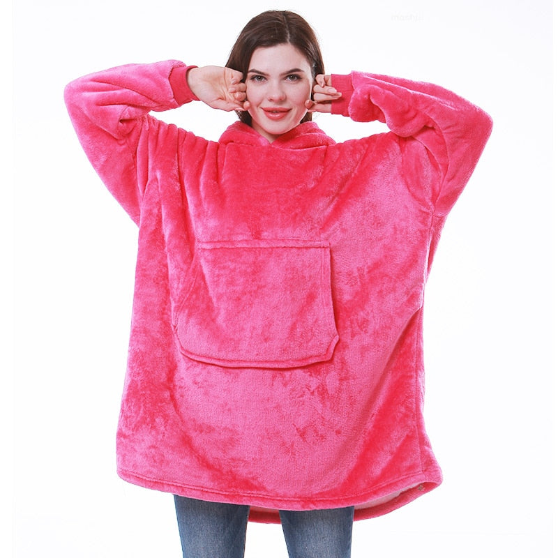 Sweat plaid à capuche oversize femme doublé en sherpa 4