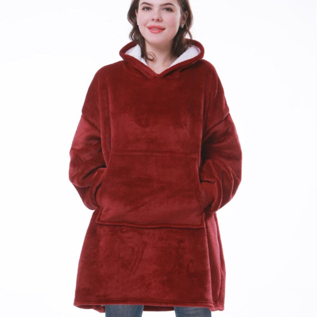 Sweat plaid à capuche oversize femme doublé en sherpa 6