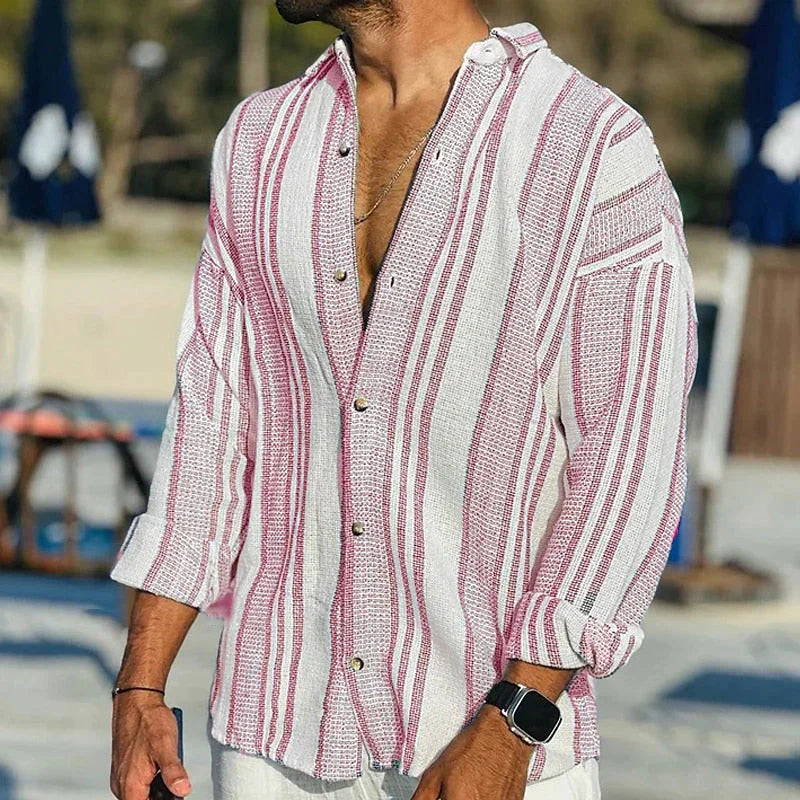 Bastien – Chemise vintage à rayures homme