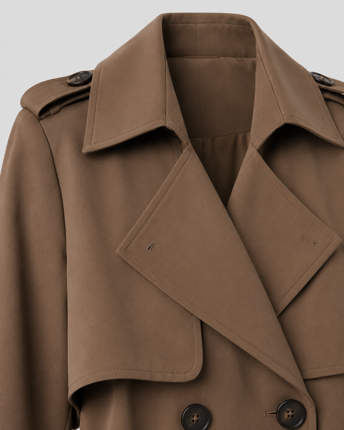 Trench-coat long femme ceinturé croisé en polyester 9