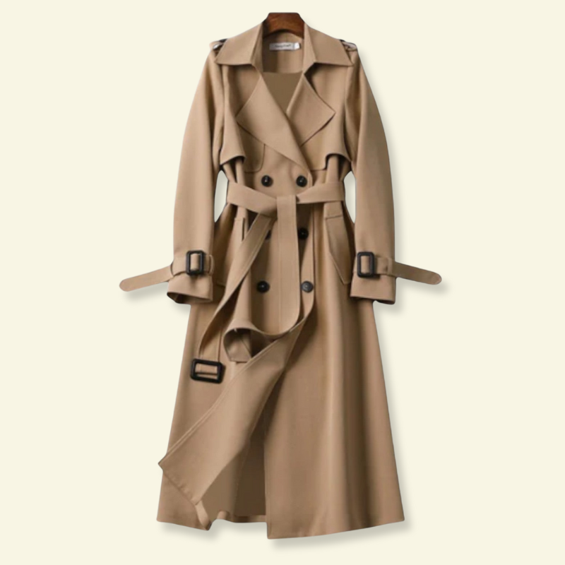 Trench femme mi-long oversize à double boutonnage et ceinture 1
